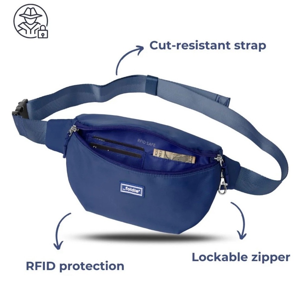 Foldie Blue RFID Protection Women’s Bag